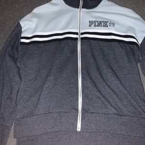 Pink blue and grey zip up